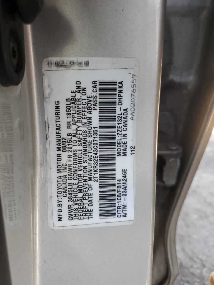 2T1KR32E43C071351 2003 Toyota Corolla Matrix Xr