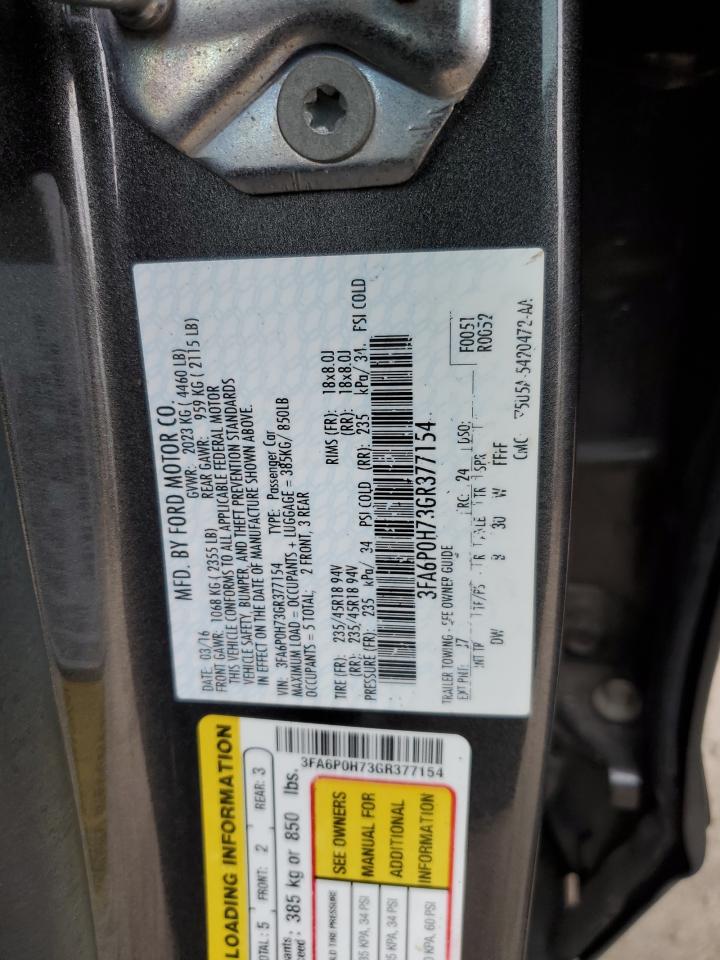 3FA6P0H73GR377154 2016 Ford Fusion Se