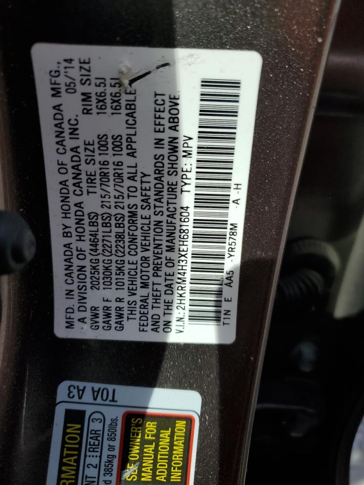 2HKRM4H3XEH681604 2014 Honda Cr-V Lx