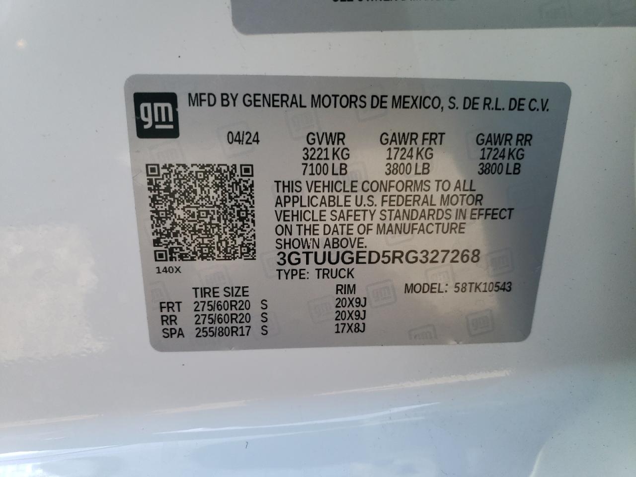 3GTUUGED5RG327268 2024 GMC Sierra K1500 Denali