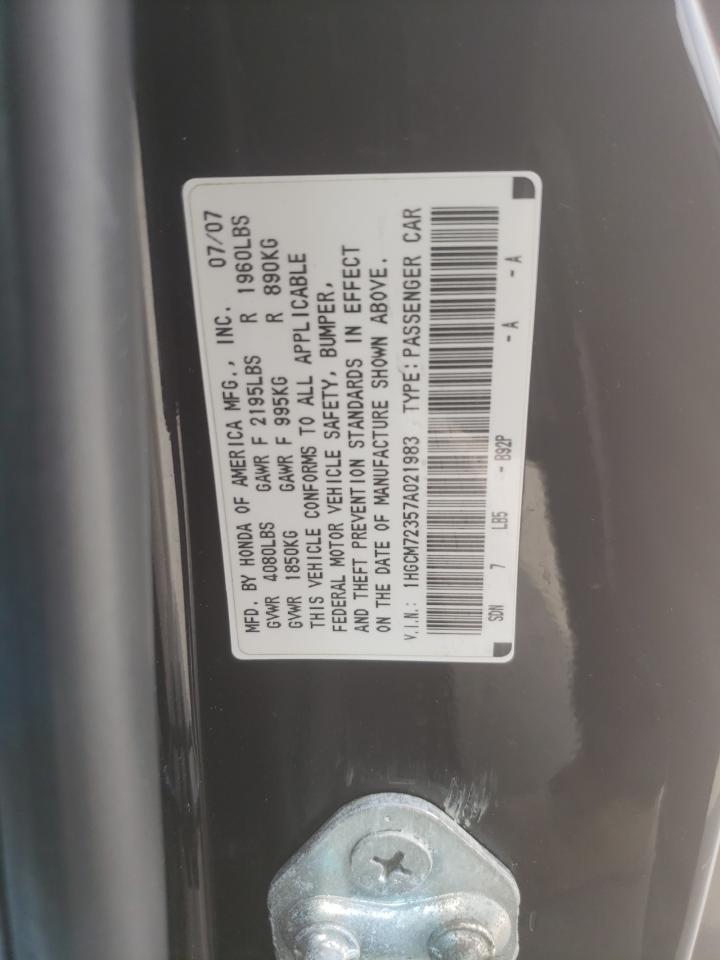 1HGCM72357A021983 2007 Honda Accord Lx