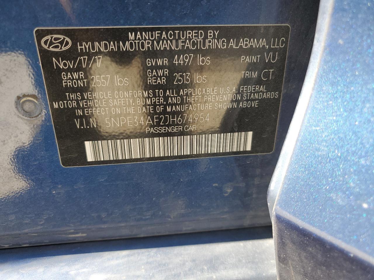 5NPE34AF2JH674954 2018 Hyundai Sonata Sport