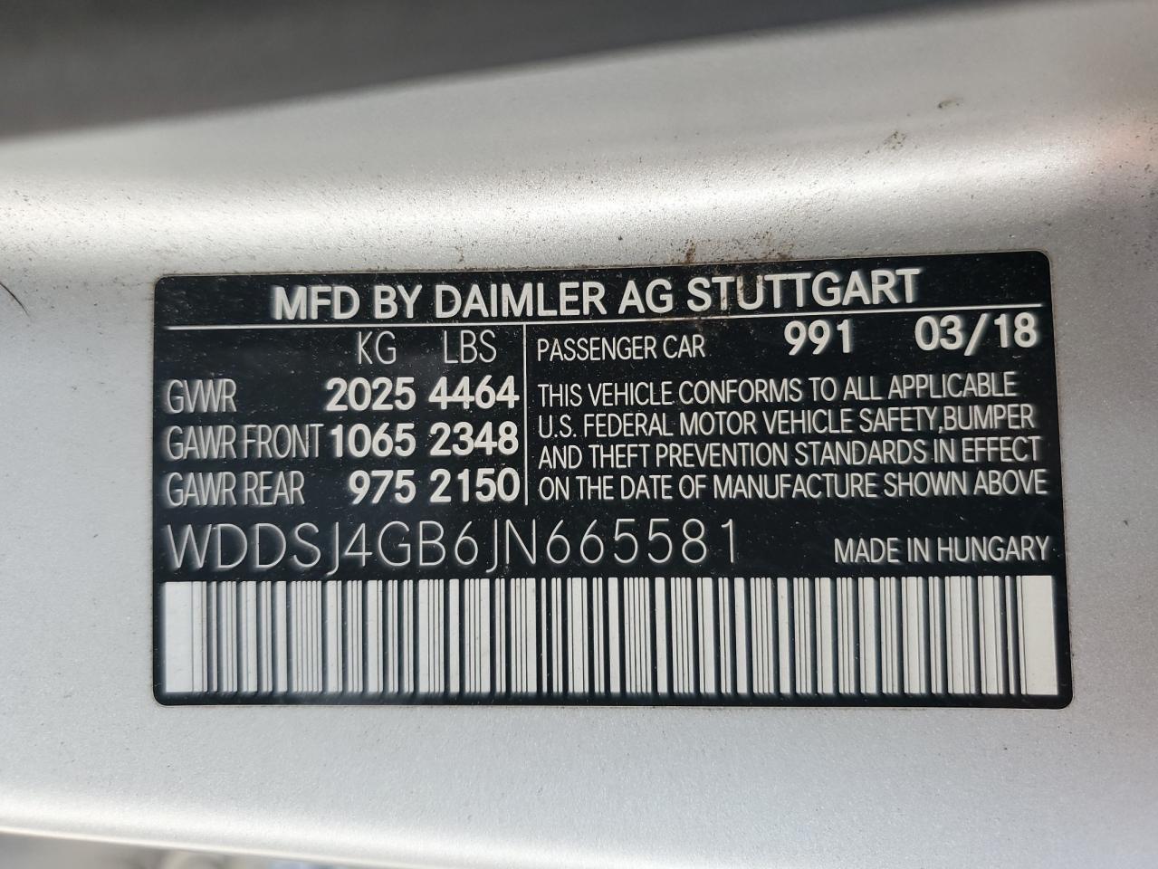 WDDSJ4GB6JN665581 2018 Mercedes-Benz Cla 250 4Matic