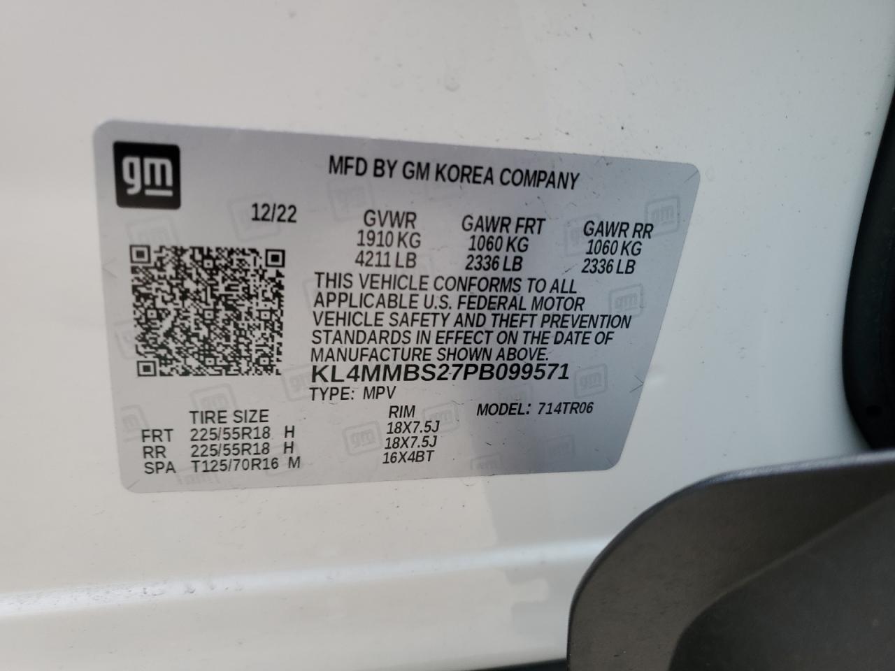 2023 Buick Encore Gx Preferred VIN: KL4MMBS27PB099571 Lot: 76632784