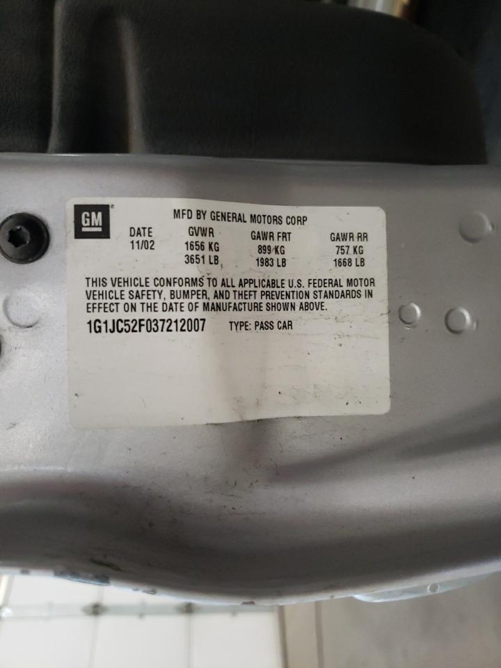 2003 Chevrolet Cavalier VIN: 1G1JC52F037212007 Lot: 75952914