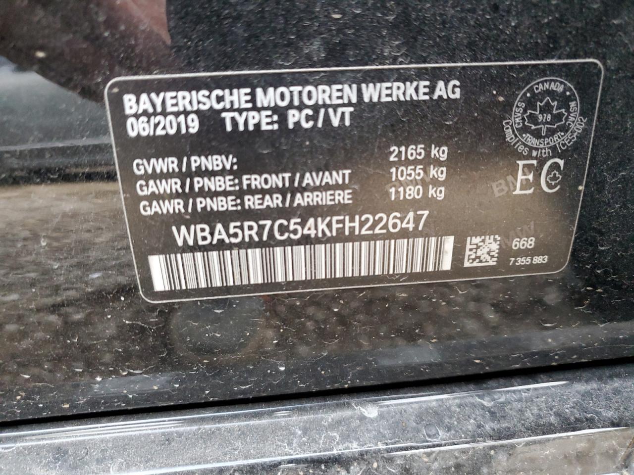 WBA5R7C54KFH22647 2019 BMW 330Xi