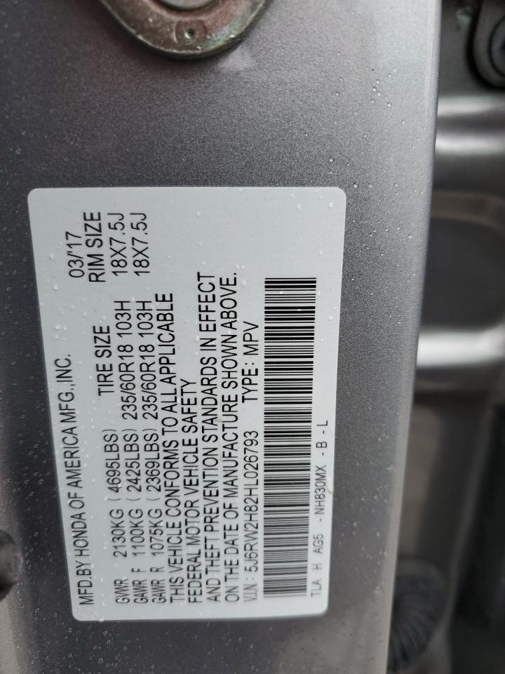 5J6RW2H82HL026793 2017 Honda Cr-V Exl