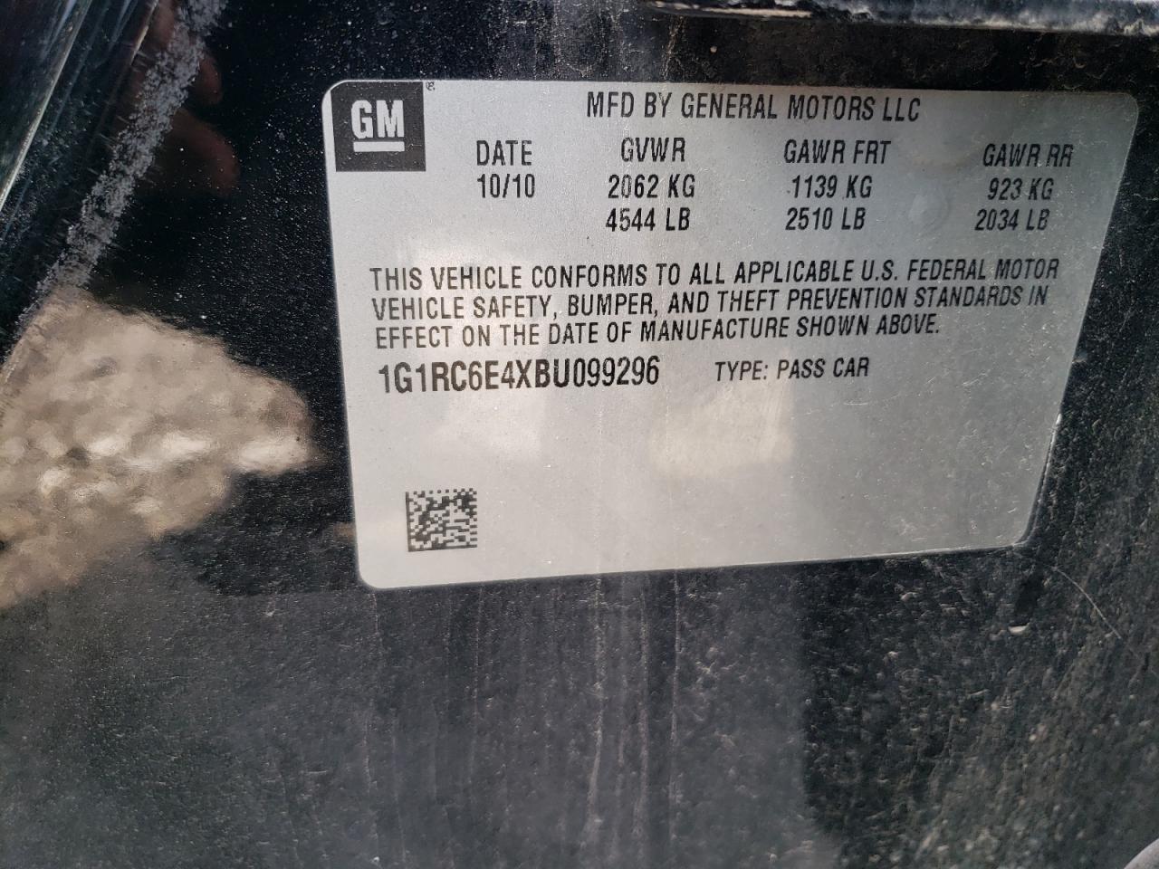 1G1RC6E4XBU099296 2011 Chevrolet Volt