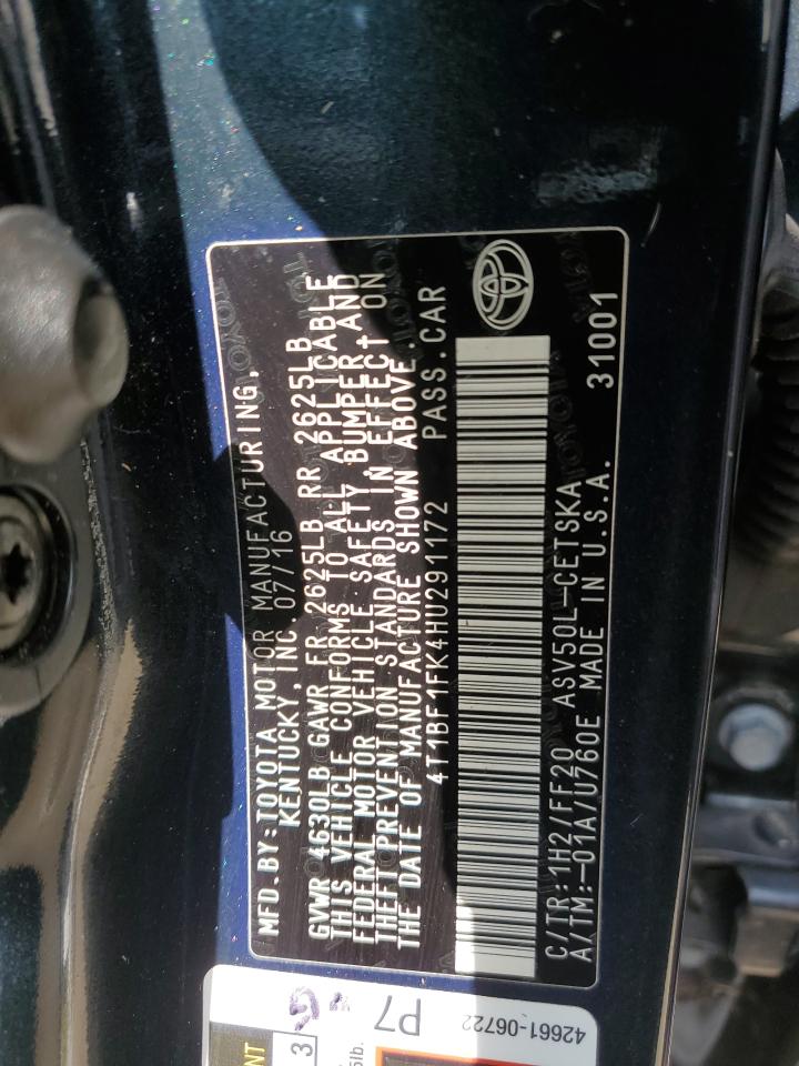 4T1BF1FK4HU291172 2017 Toyota Camry Le