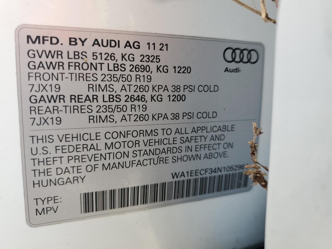 2022 Audi Q3 Premium Plus S Line 45 VIN: WA1EECF34N1052964 Lot: 75084634