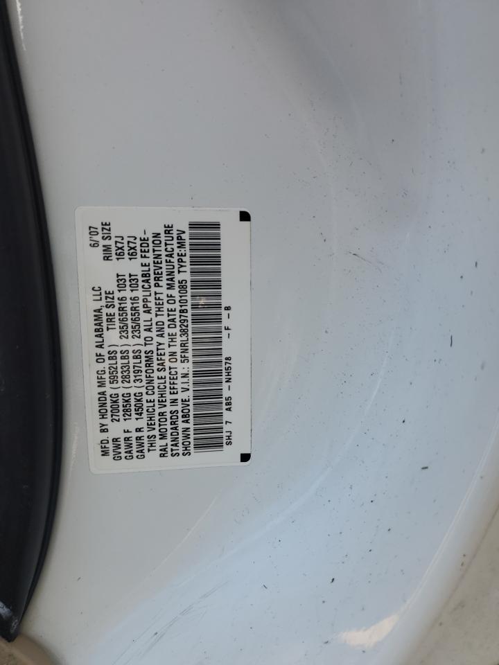 5FNRL38297B101085 2007 Honda Odyssey Lx