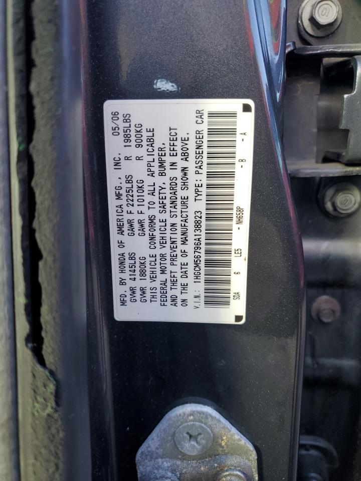 1HGCM56796A138823 2006 Honda Accord Ex