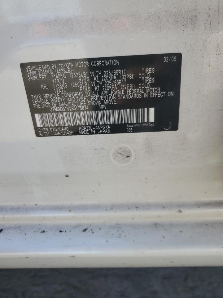 2008 Toyota Rav4 Limited VIN: JTMBD31V285175874 Lot: 77187384