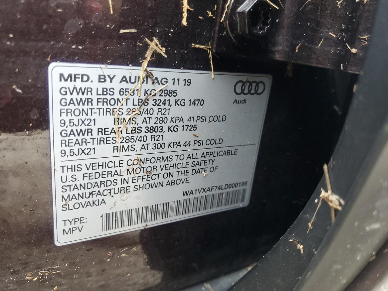 2020 Audi Q7 Prestige VIN: WA1VXAF74LD000196 Lot: 74687204