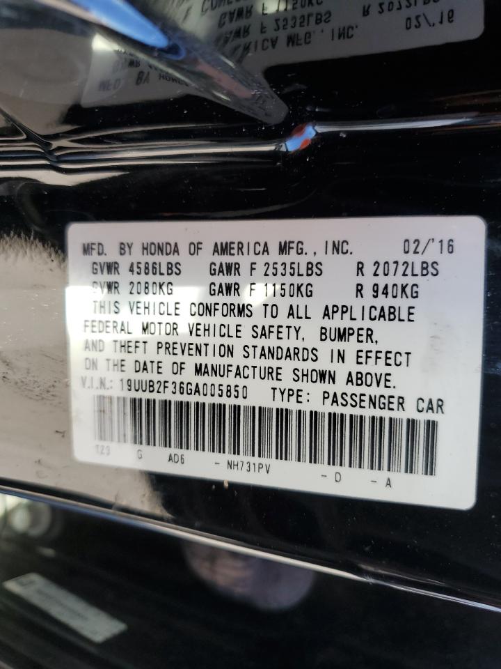 19UUB2F36GA005850 2016 Acura Tlx