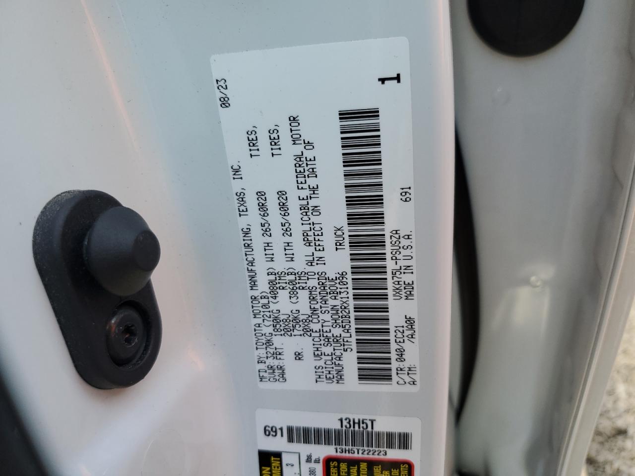 2024 Toyota Tundra Crewmax Sr VIN: 5TFLA5DB2RX131096 Lot: 76865244