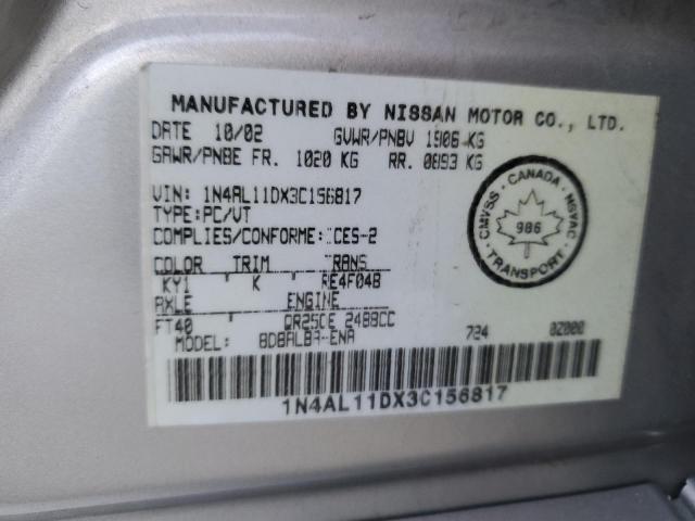 2003 NISSAN ALTIMA BASE