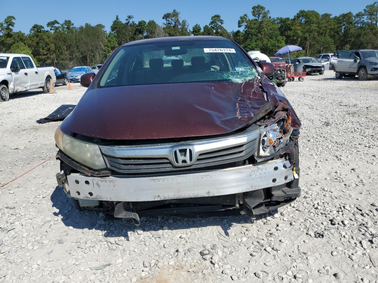 2012 Honda Civic Lx VIN: 2HGFB2F52CH600698 Lot: 75426124