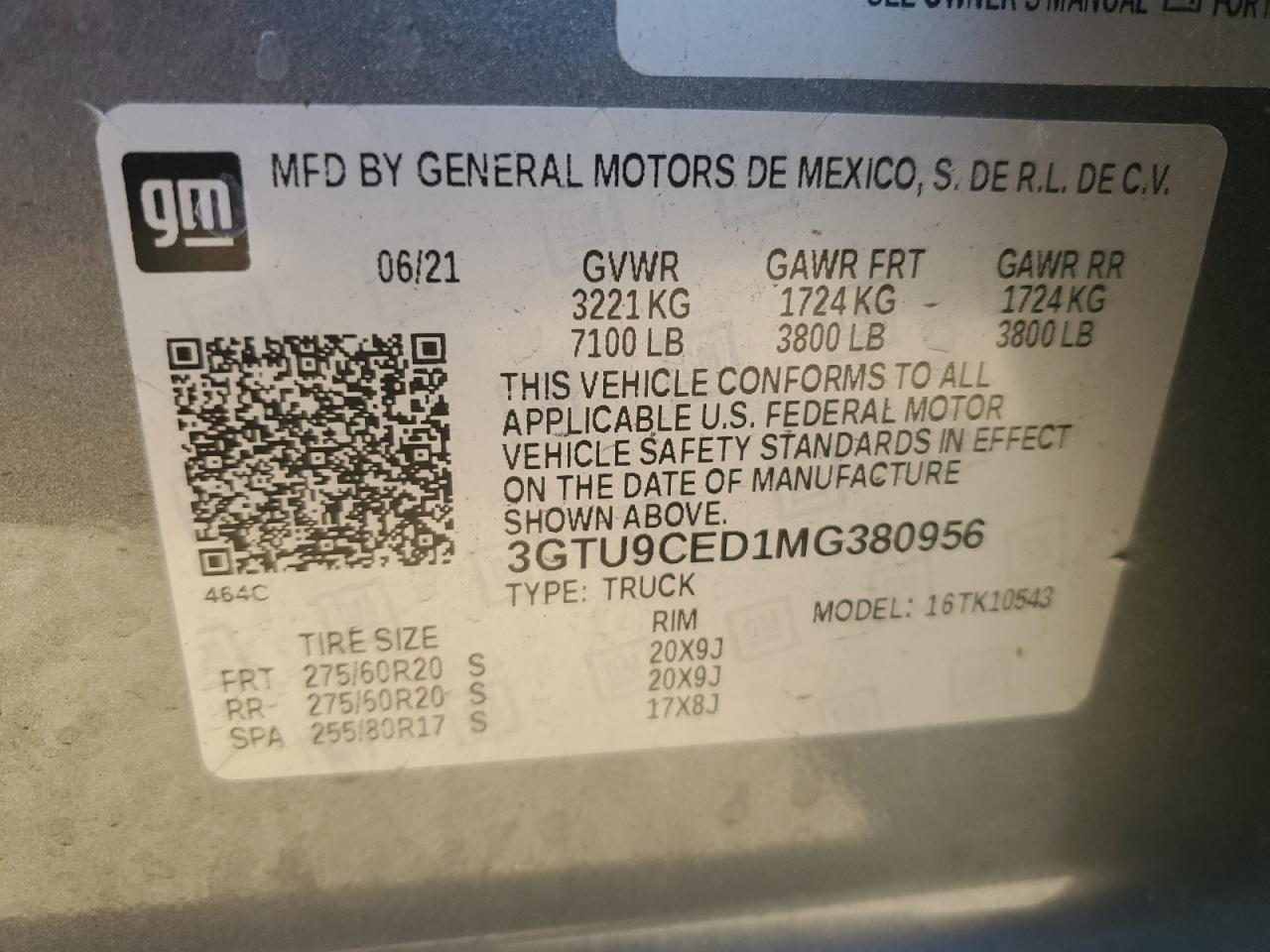 3GTU9CED1MG380956 2021 GMC Sierra K1500 Elevation