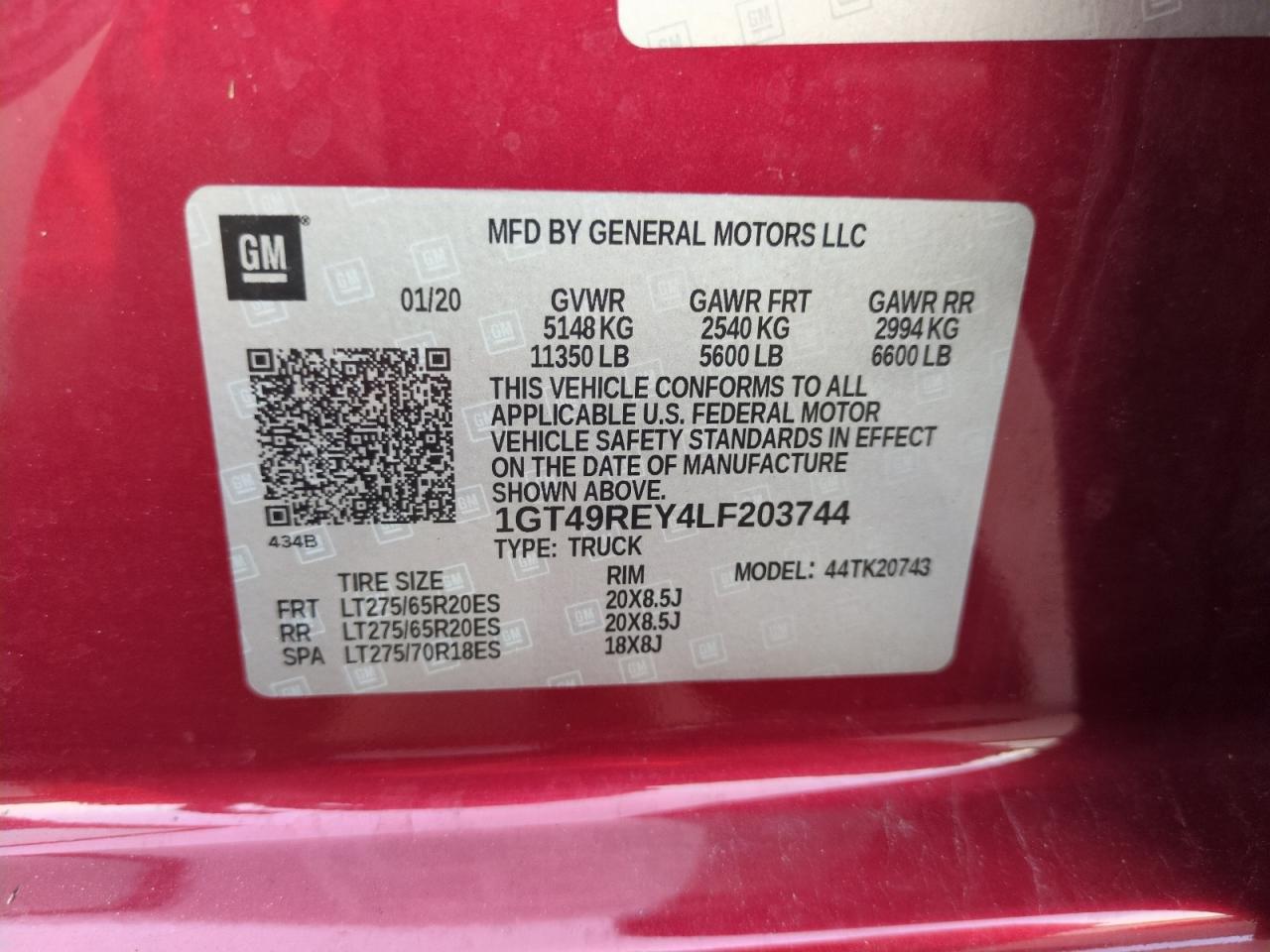 1GT49REY4LF203744 2020 GMC Sierra K2500 Denali