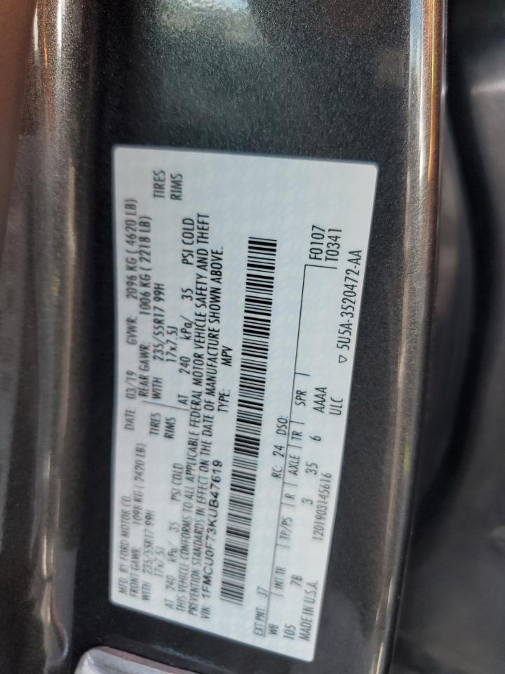 1FMCU0F73KUB47619 2019 Ford Escape S