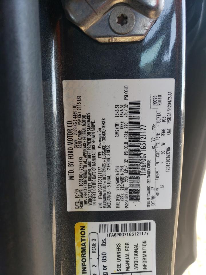 1FA6P0G71G5121177 FORD FUSION 2016
