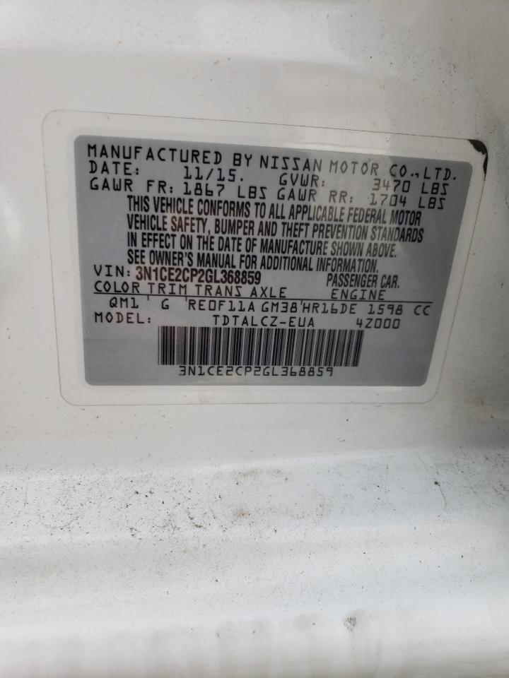 3N1CE2CP2GL368859 2016 Nissan Versa Note S