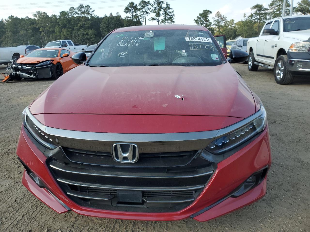 2021 Honda Accord Sport VIN: 1HGCV1F38MA026238 Lot: 75874454