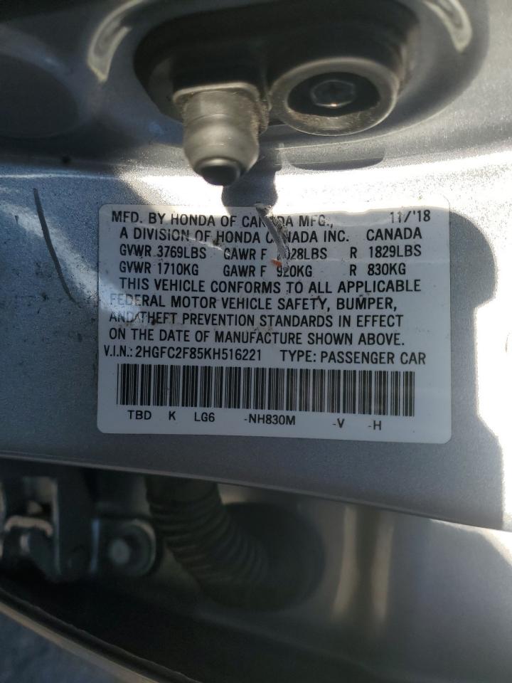 2HGFC2F85KH516221 2019 Honda Civic Sport