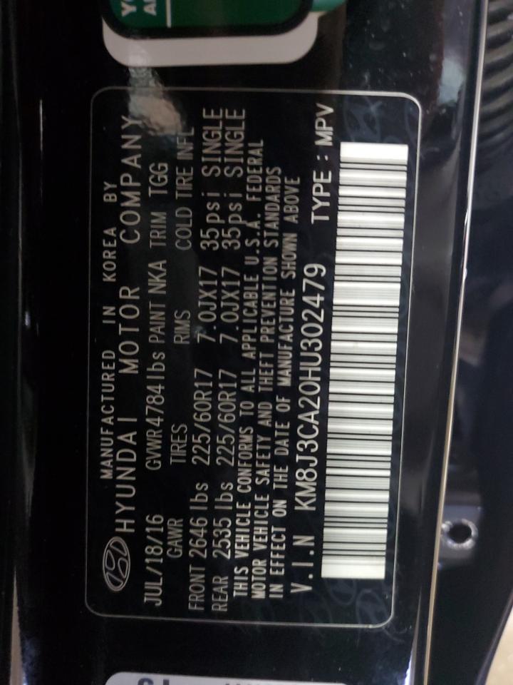 KM8J3CA20HU302479 2017 Hyundai Tucson Limited