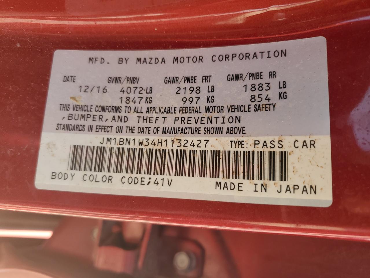 JM1BN1W34H1132427 2017 Mazda 3 Grand Touring