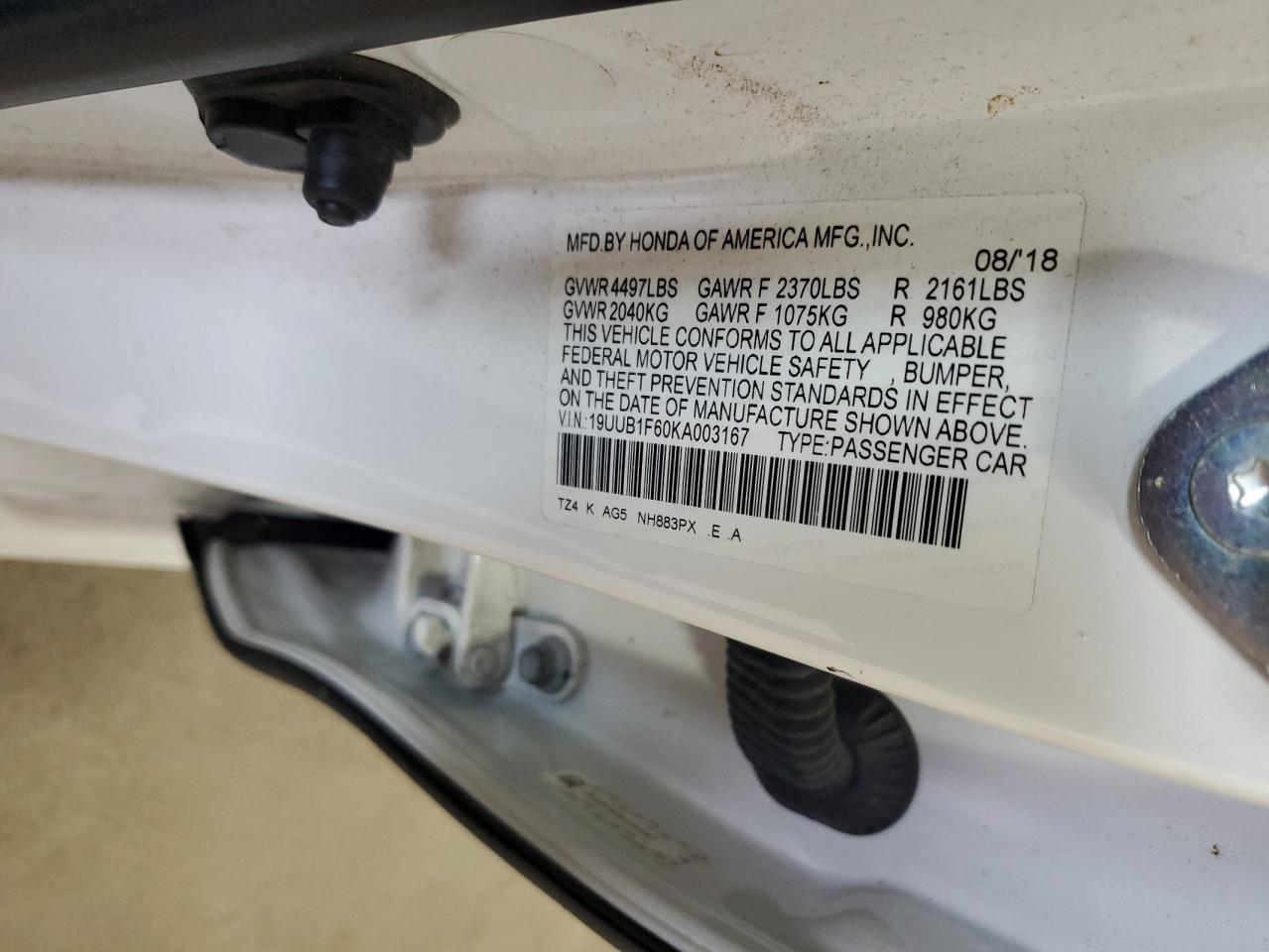 19UUB1F60KA003167 2019 Acura Tlx Technology