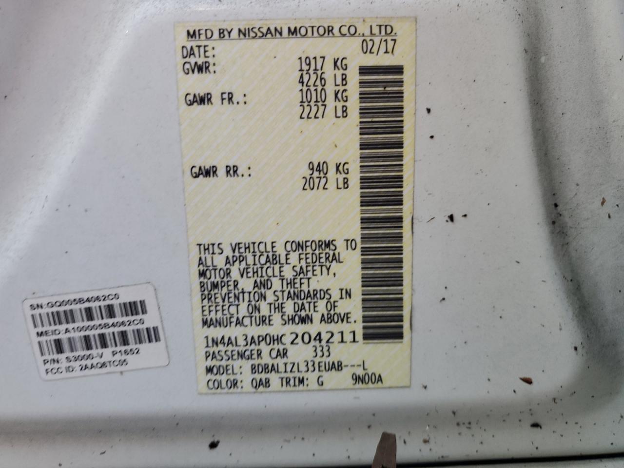 1N4AL3AP0HC204211 2017 NISSAN ALTIMA - Image 13