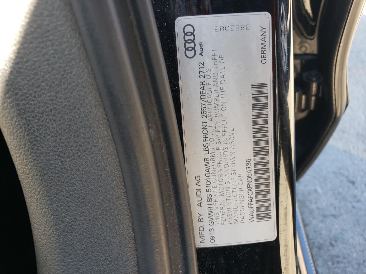 WAUFFAFCXEN054736 2014 Audi A6 Premium