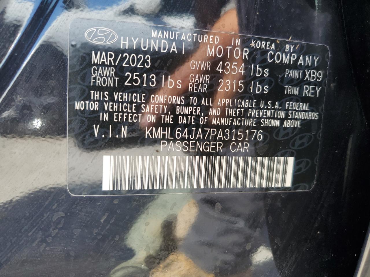 2023 Hyundai Sonata Sel VIN: KMHL64JA7PA315176 Lot: 77091944