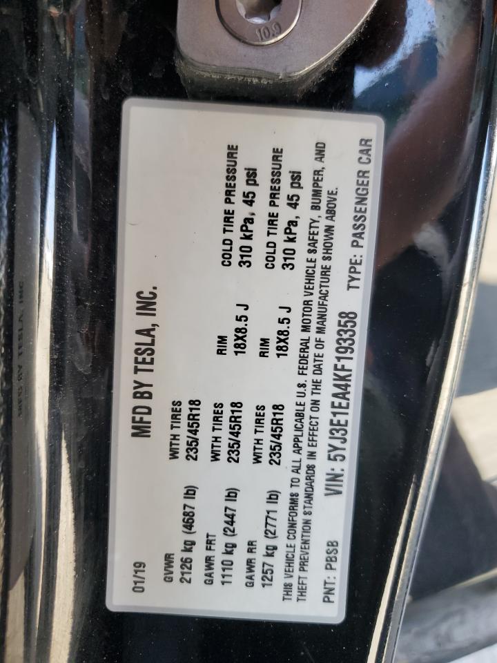 5YJ3E1EA4KF193358 2019 TESLA MODEL 3 - Image 14