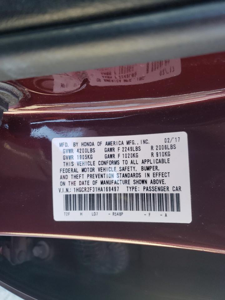 1HGCR2F31HA169497 2017 Honda Accord Lx