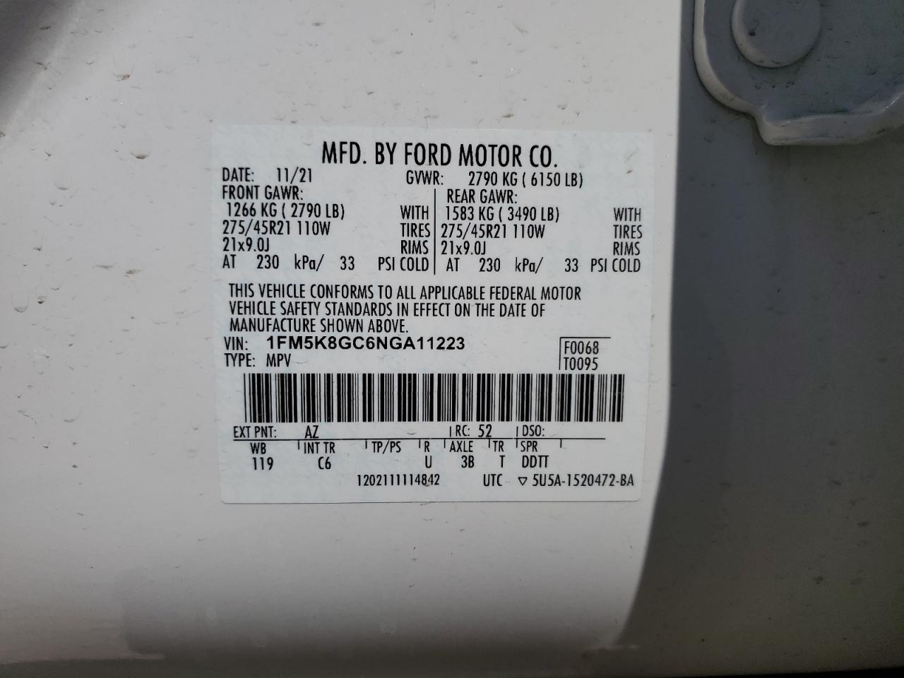 1FM5K8GC6NGA11223 2022 Ford Explorer St