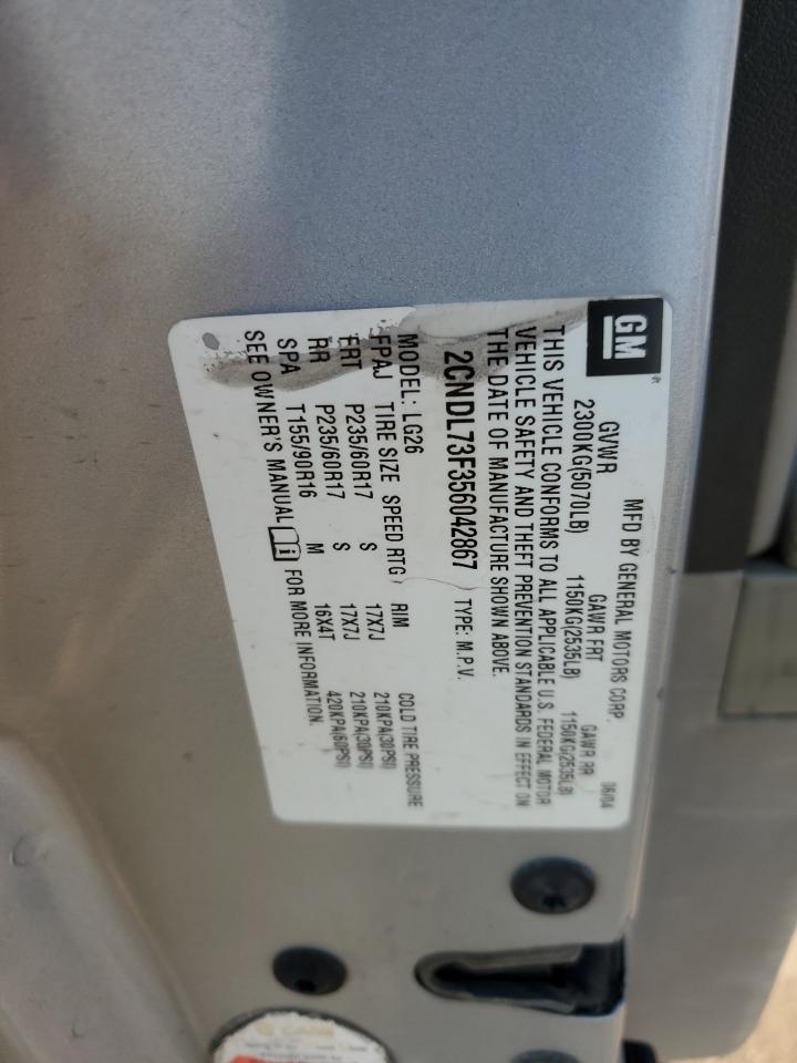 2CNDL73F356042867 2005 Chevrolet Equinox Lt