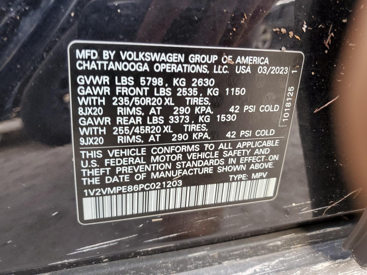 2023 Volkswagen Id.4 Pro S VIN: 1V2VMPE86PC021203 Lot: 76242964