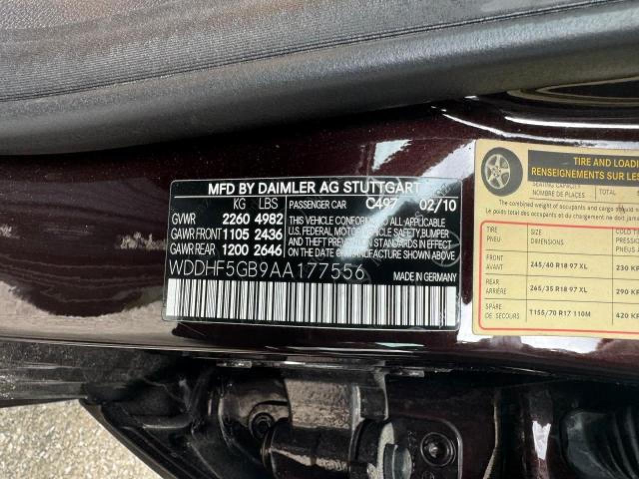 WDDHF5GB9AA177556 2010 Mercedes-Benz E 350