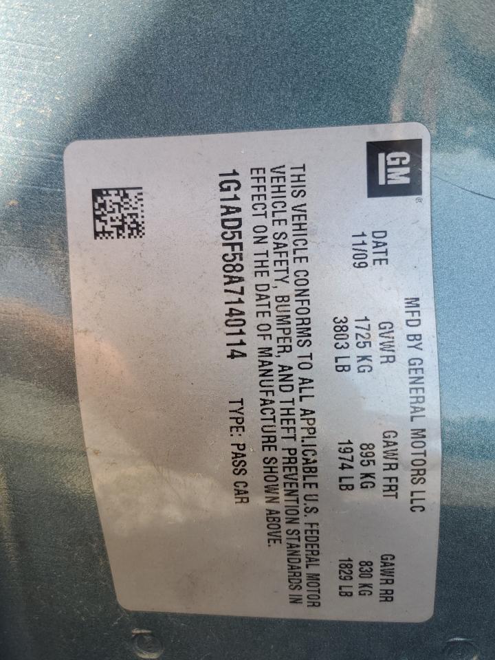 2010 Chevrolet Cobalt 1Lt VIN: 1G1AD5F58A7140114 Lot: 76089324