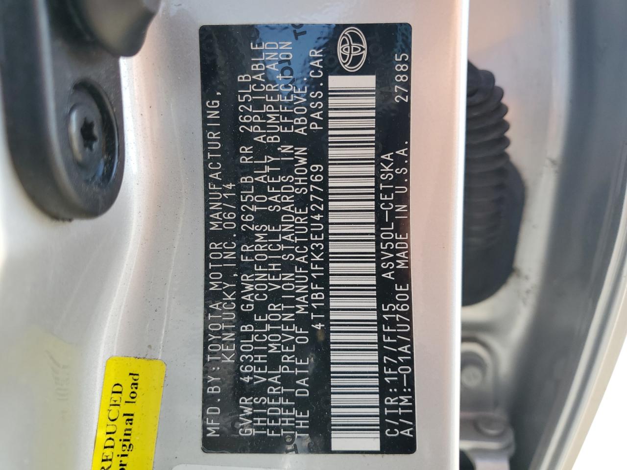 4T1BF1FK3EU427769 2014 Toyota Camry L