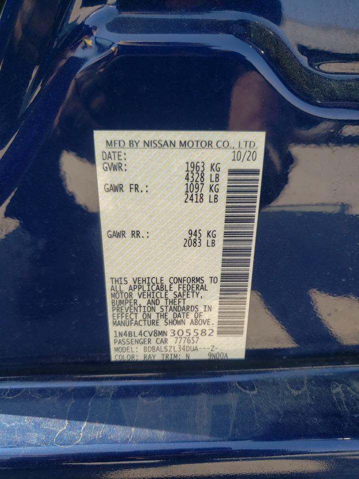 1N4BL4CV8MN305582 2021 Nissan Altima Sr