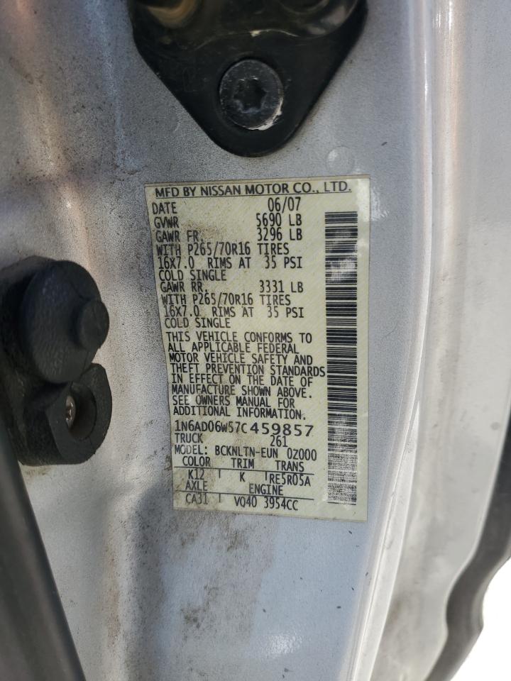 1N6AD06W57C459857 2007 Nissan Frontier King Cab Le