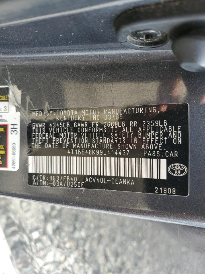 4T1BE46K99U414437 2009 Toyota Camry Base