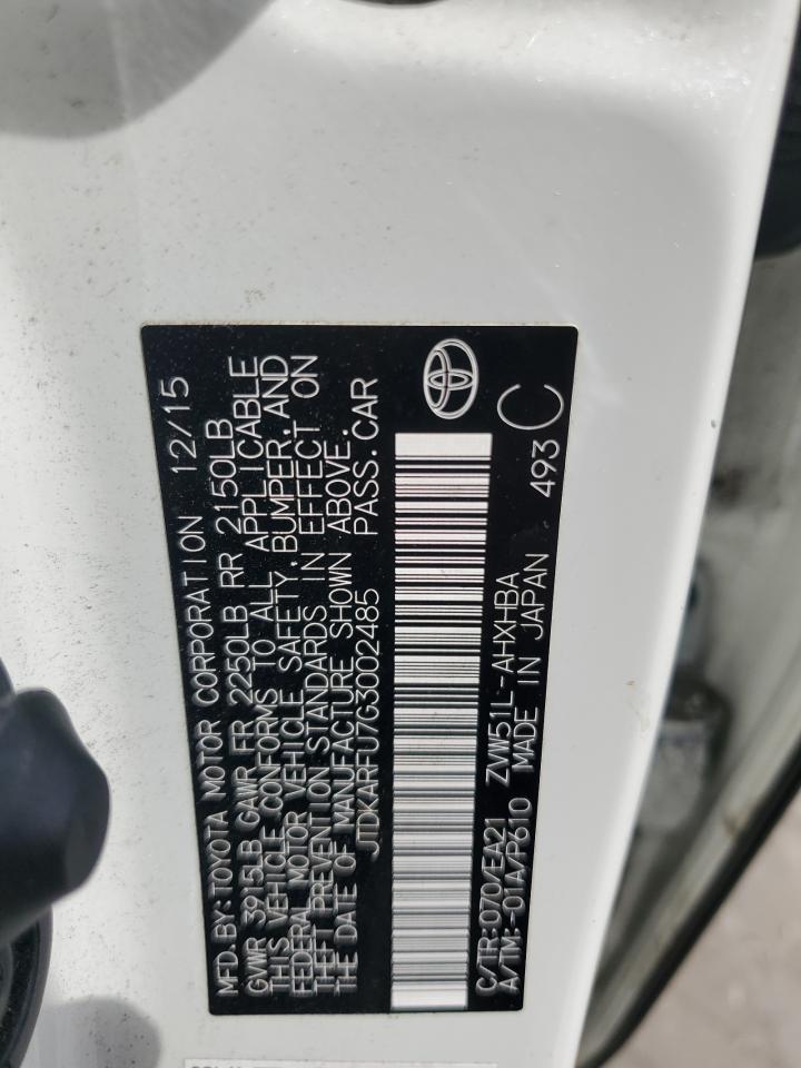 2016 Toyota Prius VIN: JTDKARFU7G3002485 Lot: 78246694