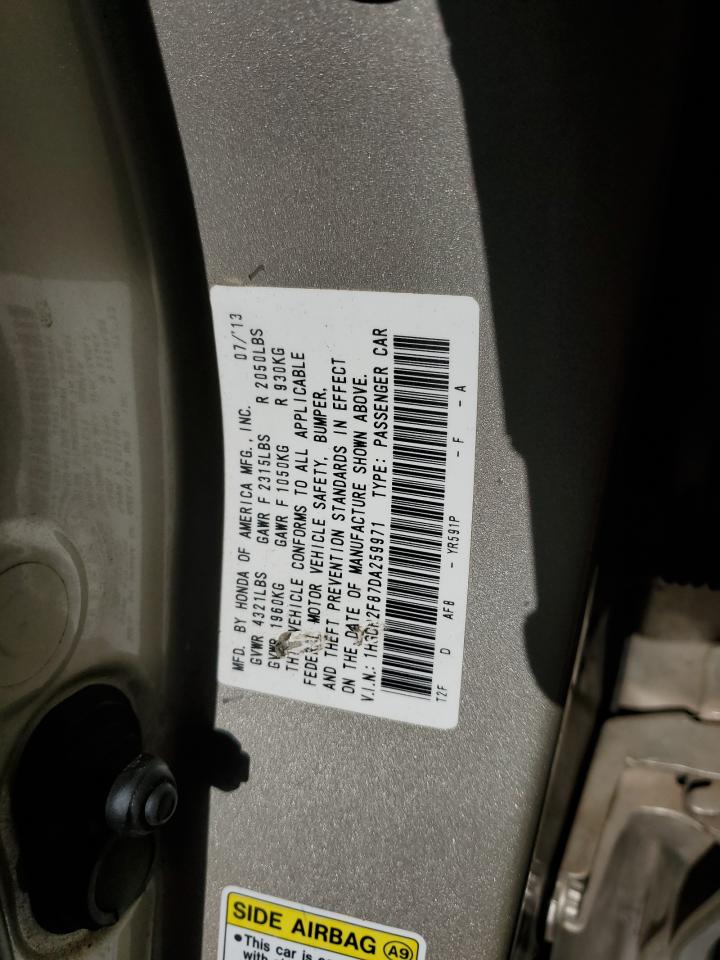 VIN 1HGCR2F87DA259971 2013 HONDA ACCORD no.12