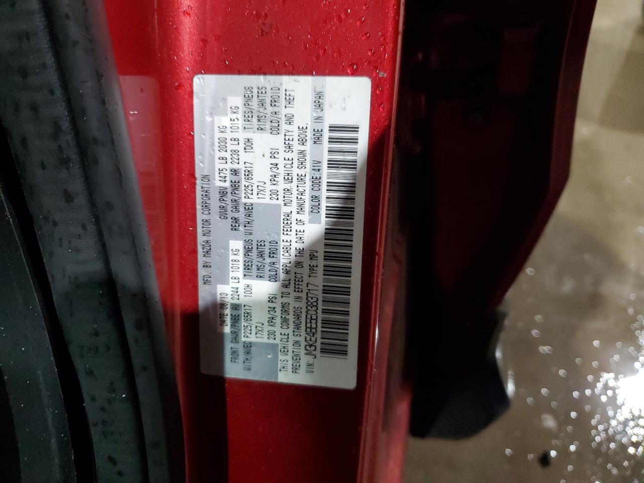 2014 Mazda Cx-5 Sport VIN: JM3KE4BE5E0383717 Lot: 77539074