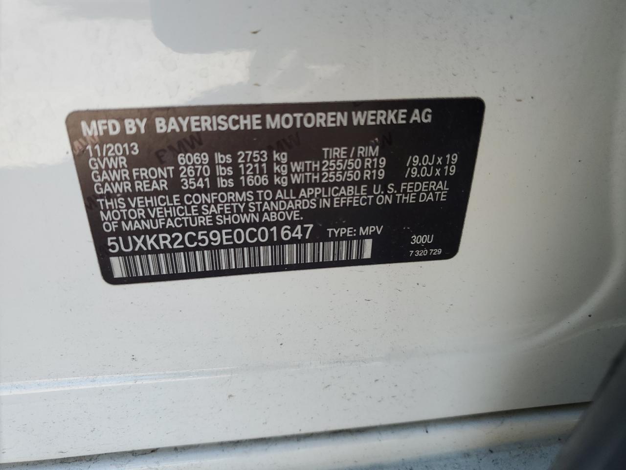 5UXKR2C59E0C01647 2014 BMW X5 Sdrive35I